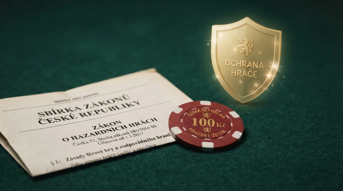 Ilustrace paragrafu a symbolů hazardního zákona — dokument, klíč, číslo 500 000 Kč