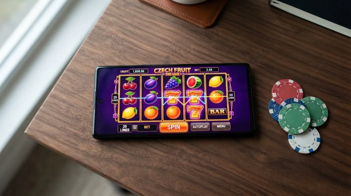 Koláž herních obrazovek od Apollo Games, SYNOT, Kajot a Endorphina — od klasických válců po moderní sloty