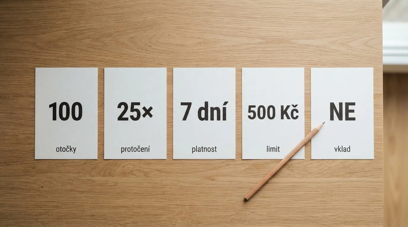 Rozložené karty nebo obrazovky s přehledem bonusových čísel — počet otoček, násobek protočení, počet dní platnosti — vedle sebe pro několik operátorů.